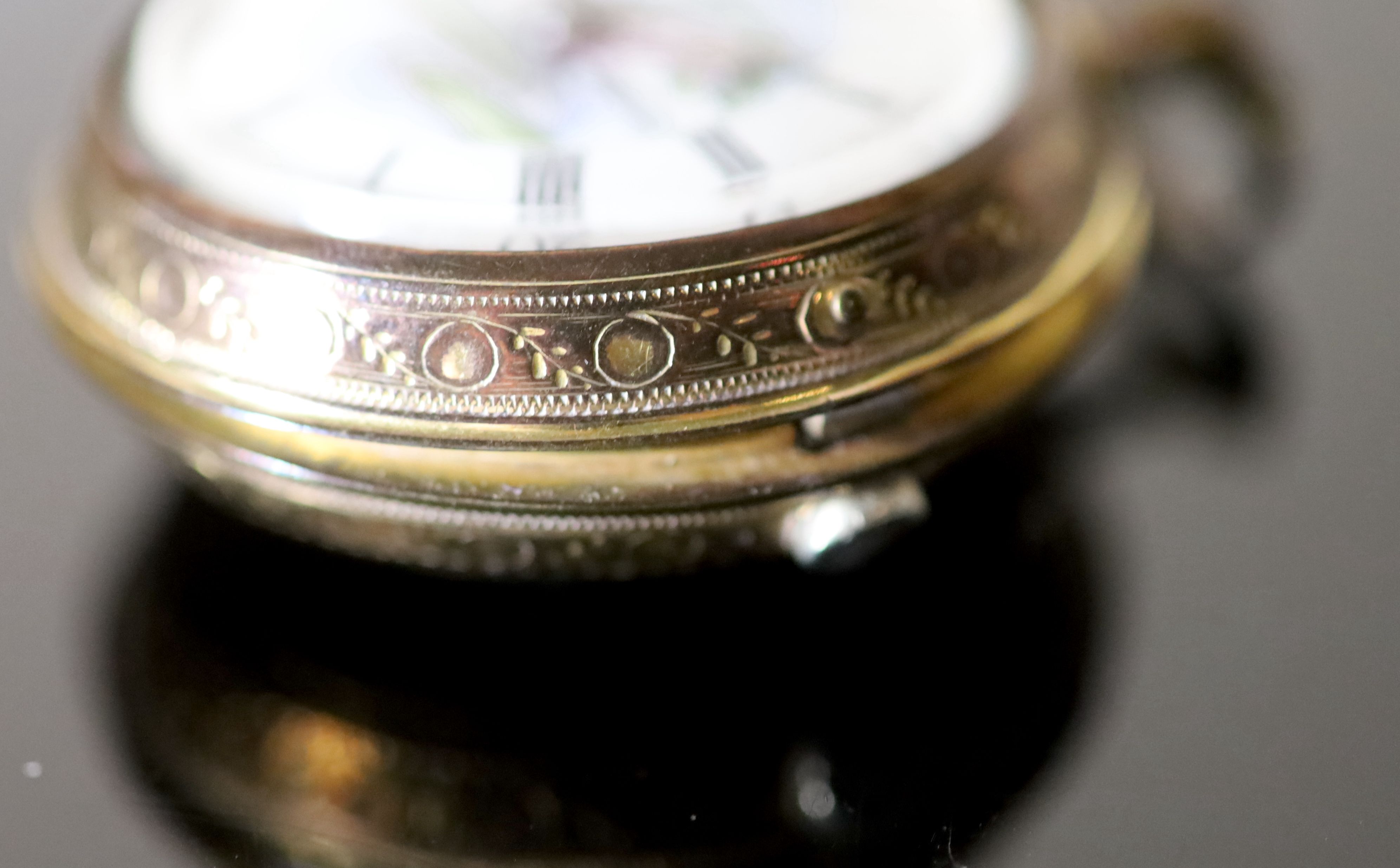 An early 19th century gilt metal keywind verge pocket watch by F. Shuttleworth,